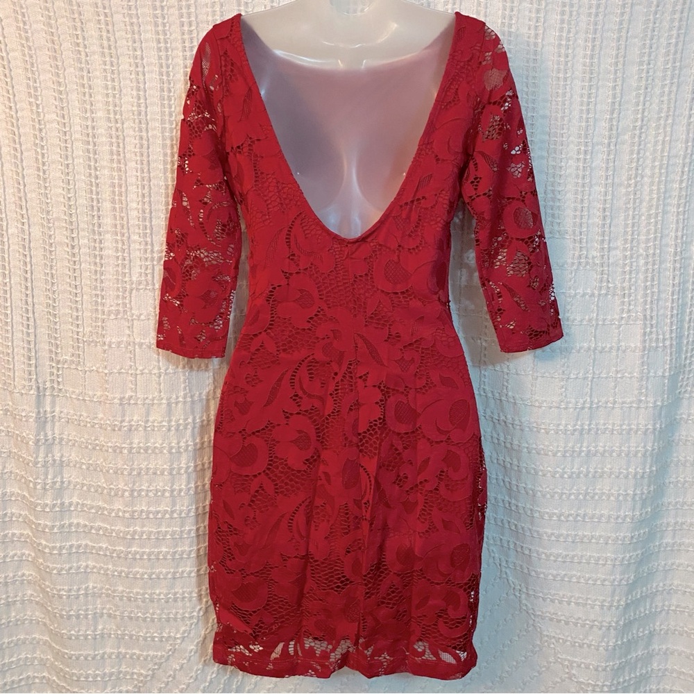 Mystic Red Lace Dress, Size Small - Picture 2 of 4